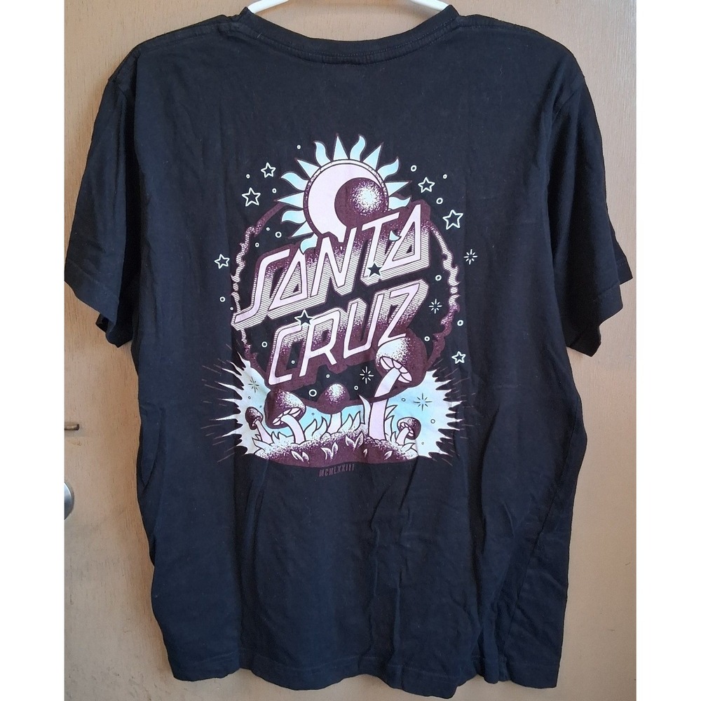 Santa Cruz Dark Arts Dot V2 Black Boyfriend Tee Wmns  Medium Celestial Mushrooms